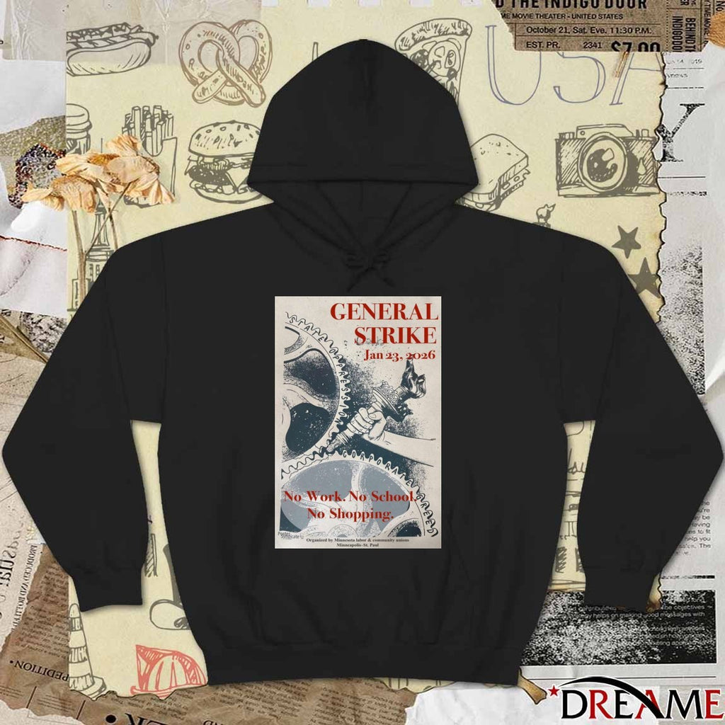 Poster General Strike January 23, 2026 Minneapolis St. Paul t-shirt