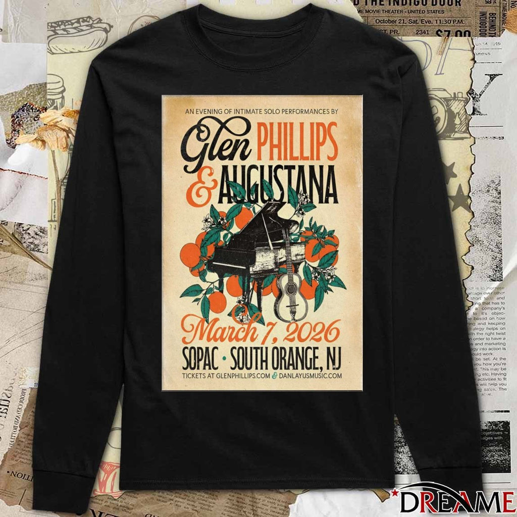 Poster Glen Phillips And Augustana SOPAC In South Orange NJ March 7 2026 t-shirt