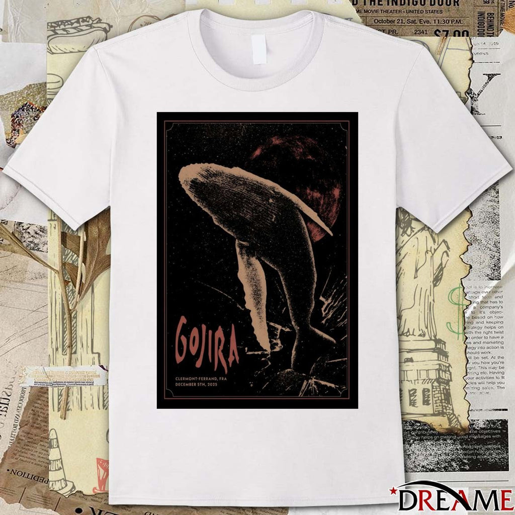 Poster Gojira December 5 2025 Clermont Ferrand FR t-shirt