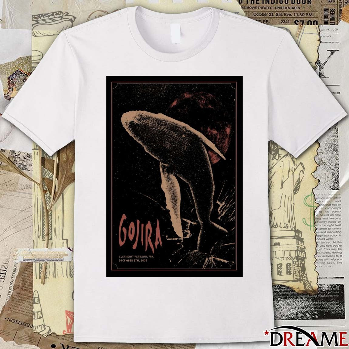 Poster Gojira December 5 2025 Clermont Ferrand FR t-shirt