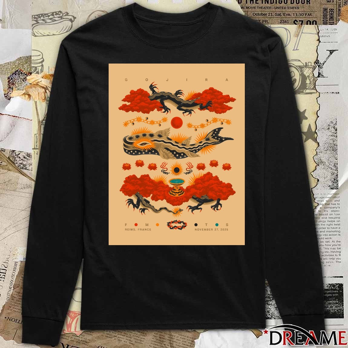 Poster Gojira November 27 2025 Reims Arena in Reims France t-shirt