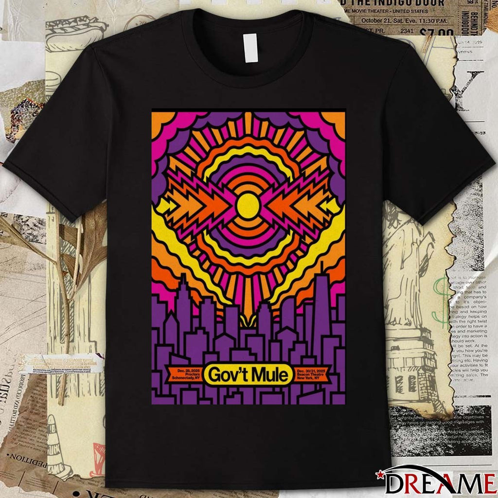 Poster Gov’t Mule Schenectady NY December 28 2025, Dec 30-31 New York NY t-shirt