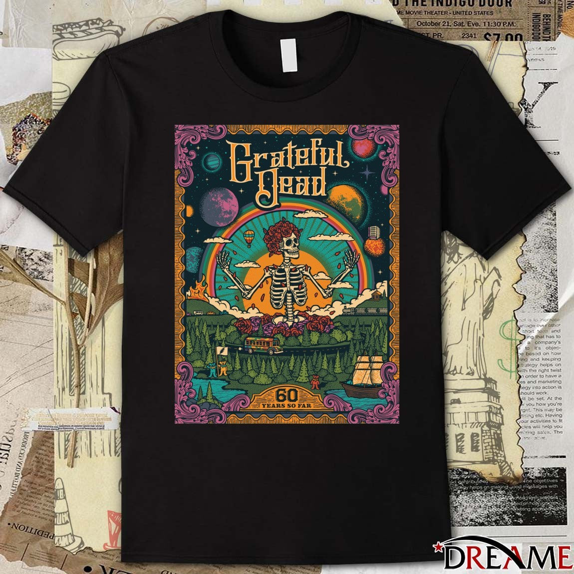 Poster Grateful Dead 60 Years So Far 1965-2025 t-shirt