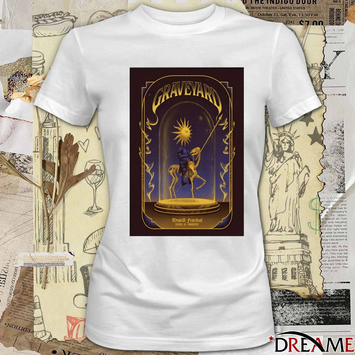 Poster Graveyard October 26 2025 Vallet France Westill Festival t-shirt