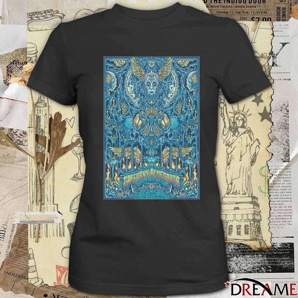 Poster Greensky Bluegrass October 31 2025 Kalamazoo Halloween Show t-shirt