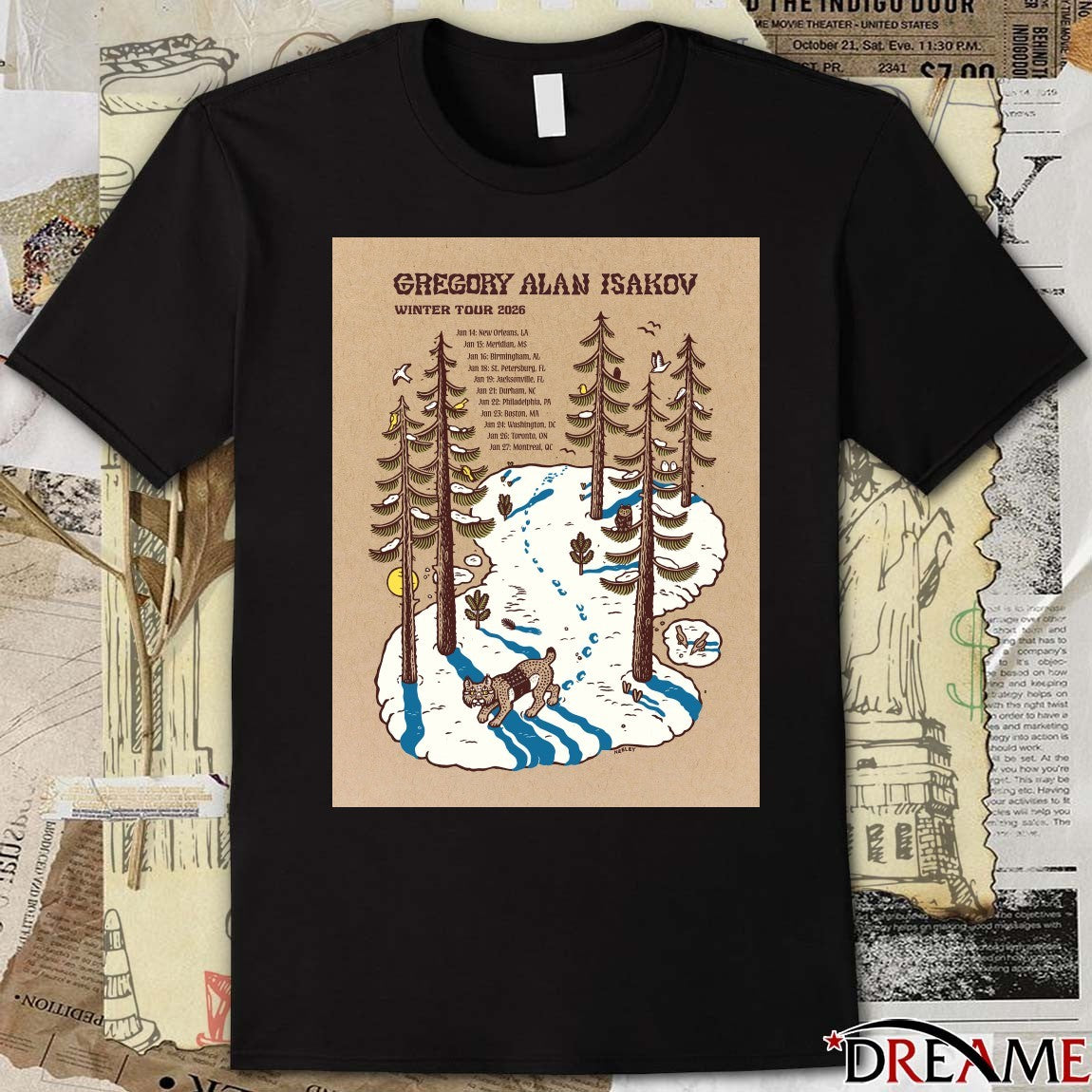 Poster Gregory Alan Isakov Winter Tour 2026 January 14 – 27 t-shirt
