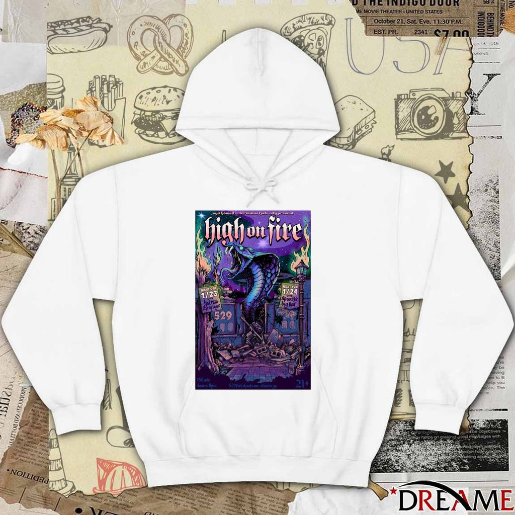 Poster High On Fire January 23-24 2026 529 Bar In Atlanta GA t-shirt