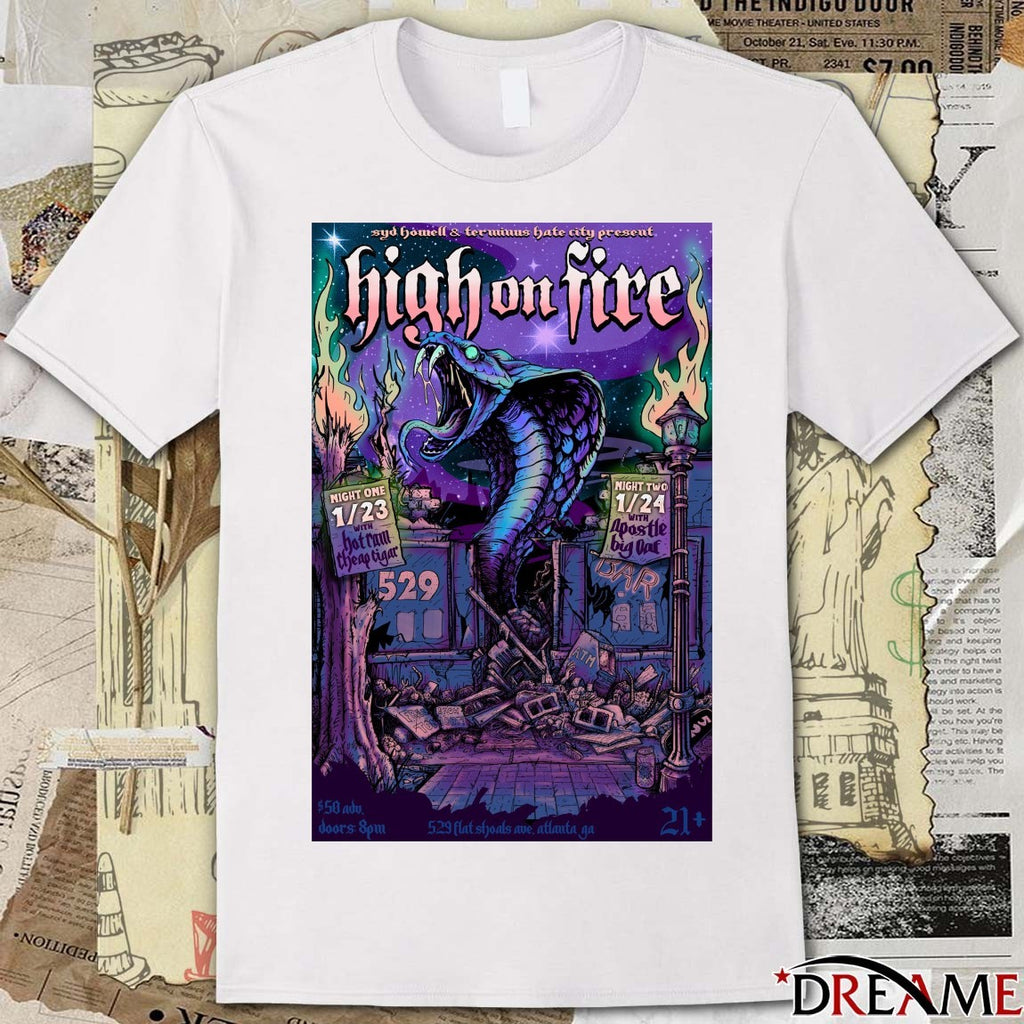 Poster High On Fire January 23-24 2026 529 Bar In Atlanta GA t-shirt
