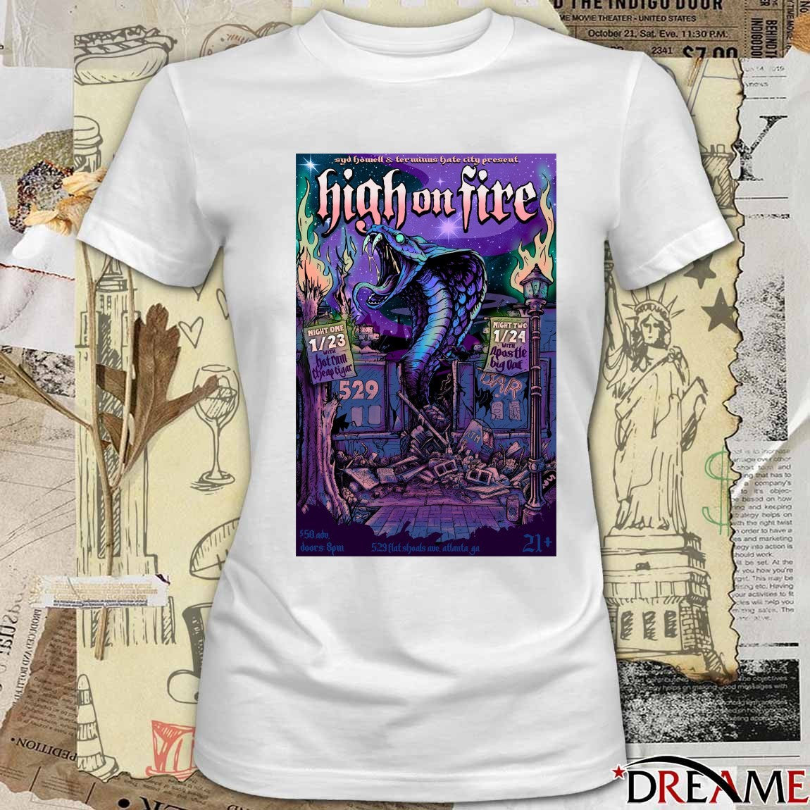 Poster High On Fire January 23-24 2026 529 Bar In Atlanta GA t-shirt