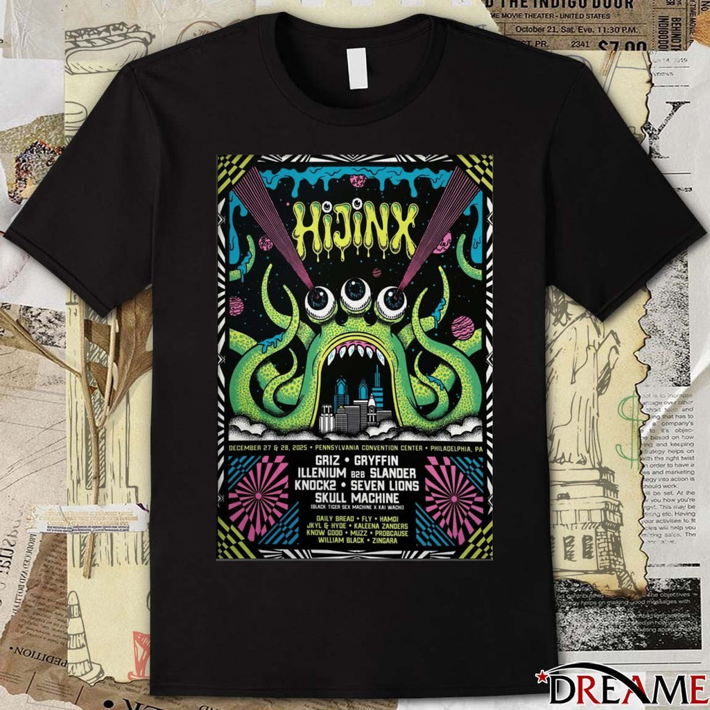 Poster Hijinx Festival December 27-28 2025 Pennsylvania Convention Center In Philadelphia PA t-shirt