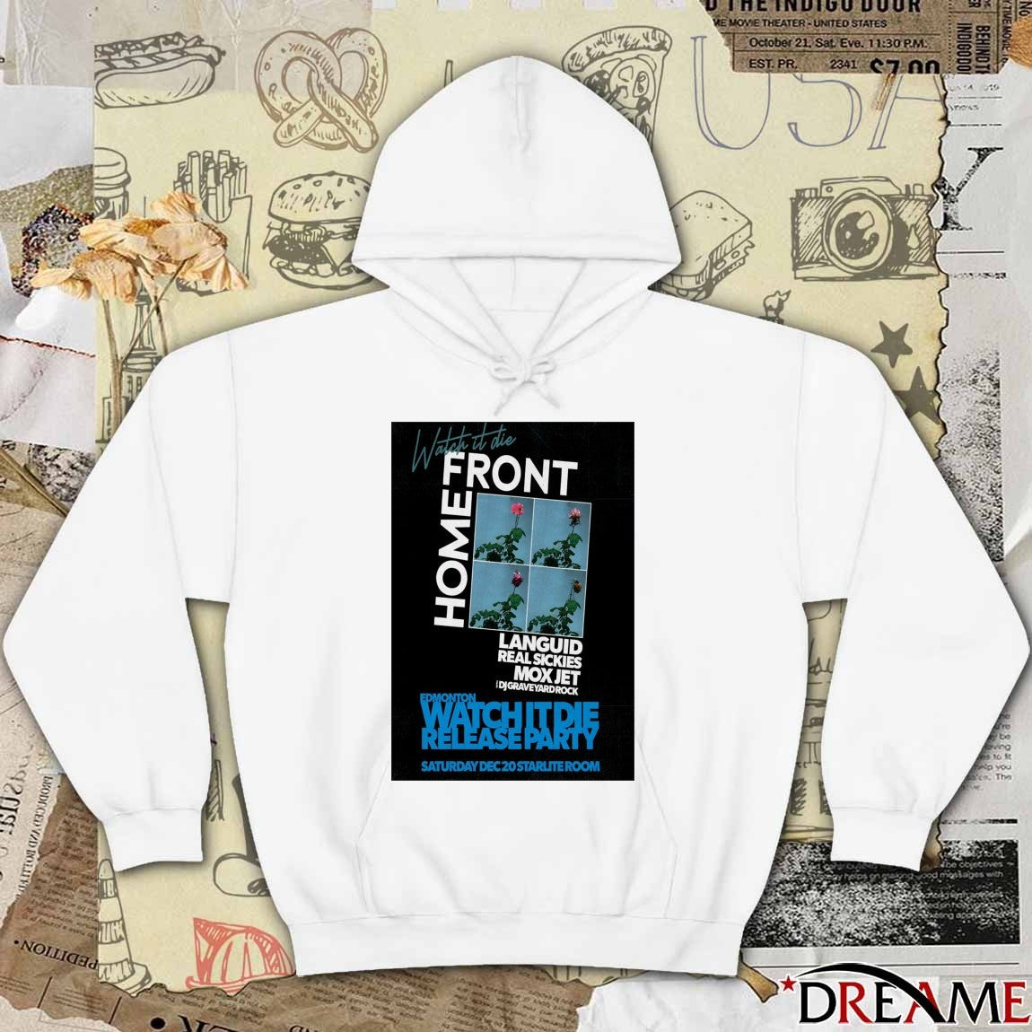 Poster Home Front December 20 2025 Edmonton Watch It Die Release Party Starlite Room Tour t-shirt