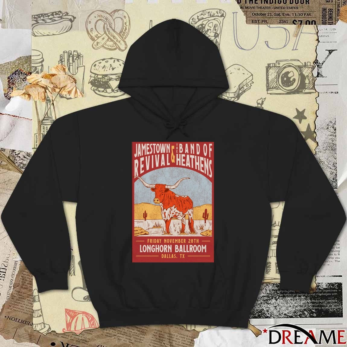 Poster Jamestown Revival And The Band Of Heathens November 28 2025 Longhorn Ballroom Dallas TX t-shirt