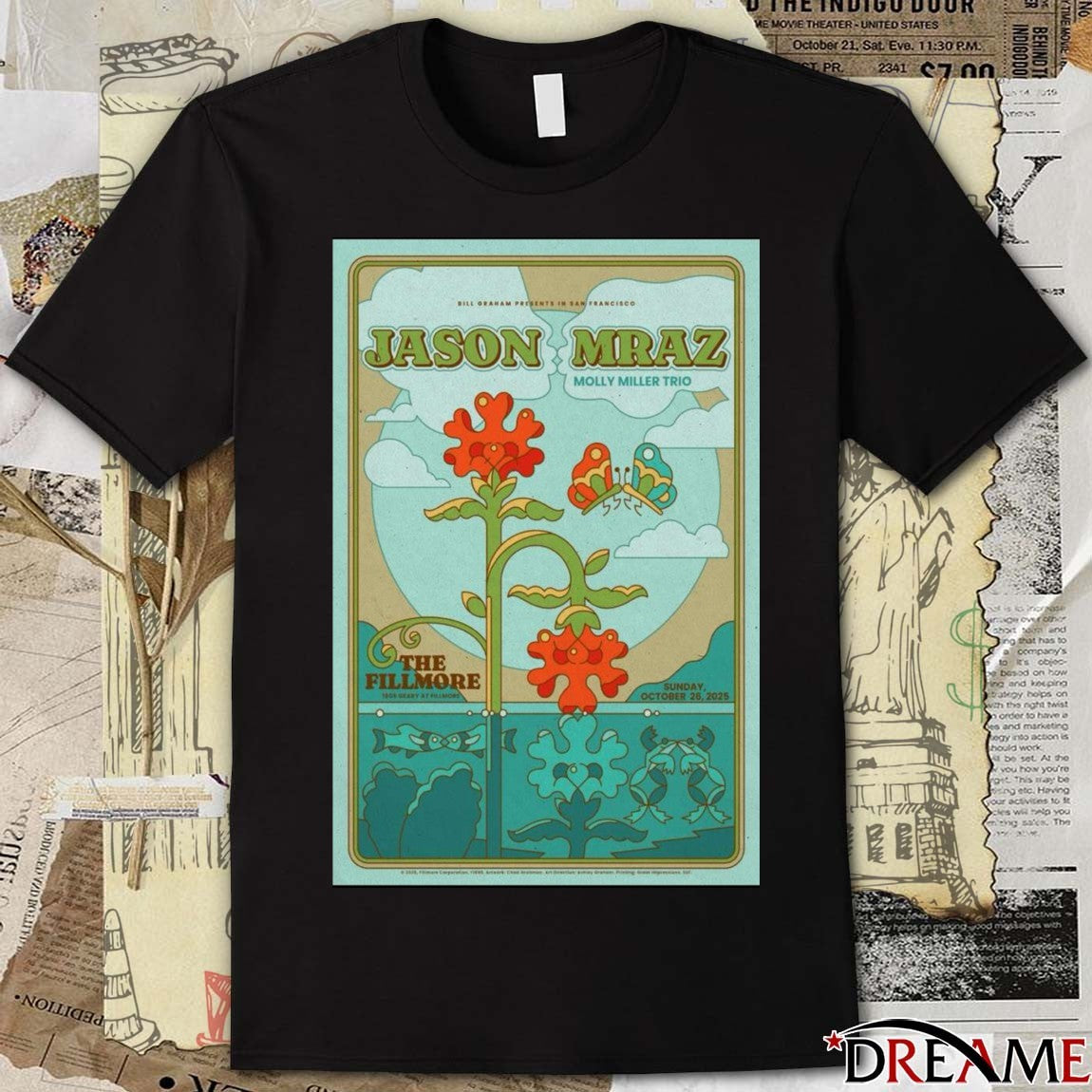 Poster Jason Mraz The Fillmore San Francisco October 26 2025 t-shirt
