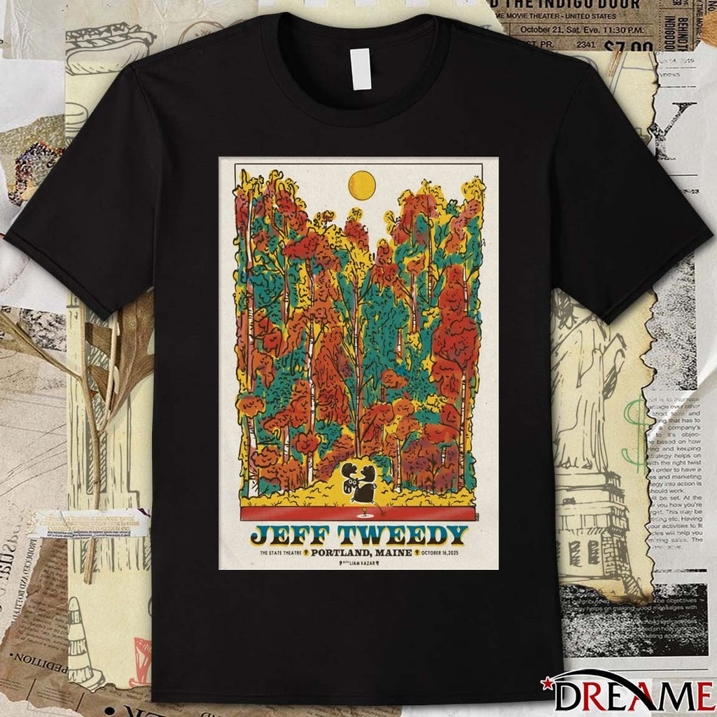 Poster Jeff Tweedy The State Theatre in Portland Maine October 16 2025 t-shirt
