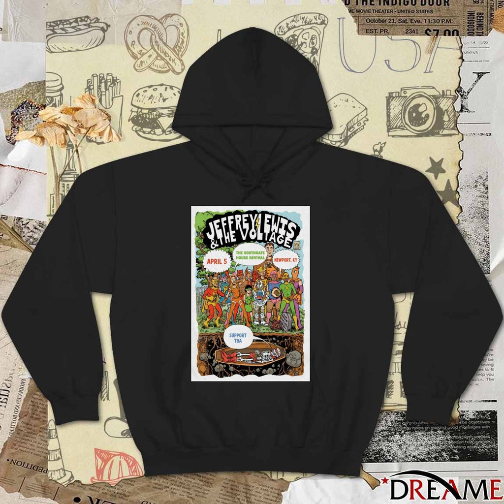 Poster Jeffrey Lewis And The Voltage April 5 2026 The Southgate House Revival in Newport KY t-shirt