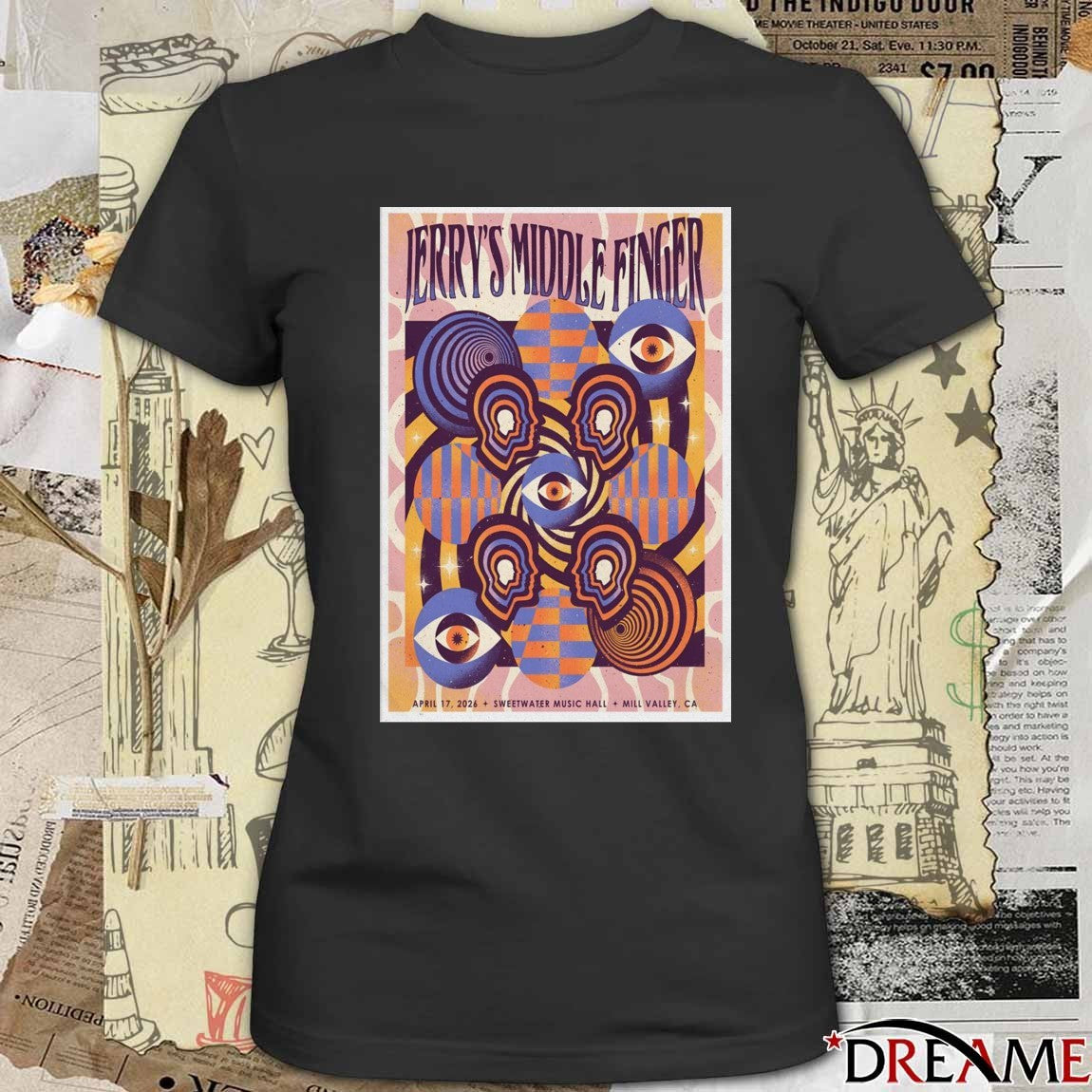 Poster Jerry’s Middle Finger April 17 2026 Mill Valley CA t-shirt