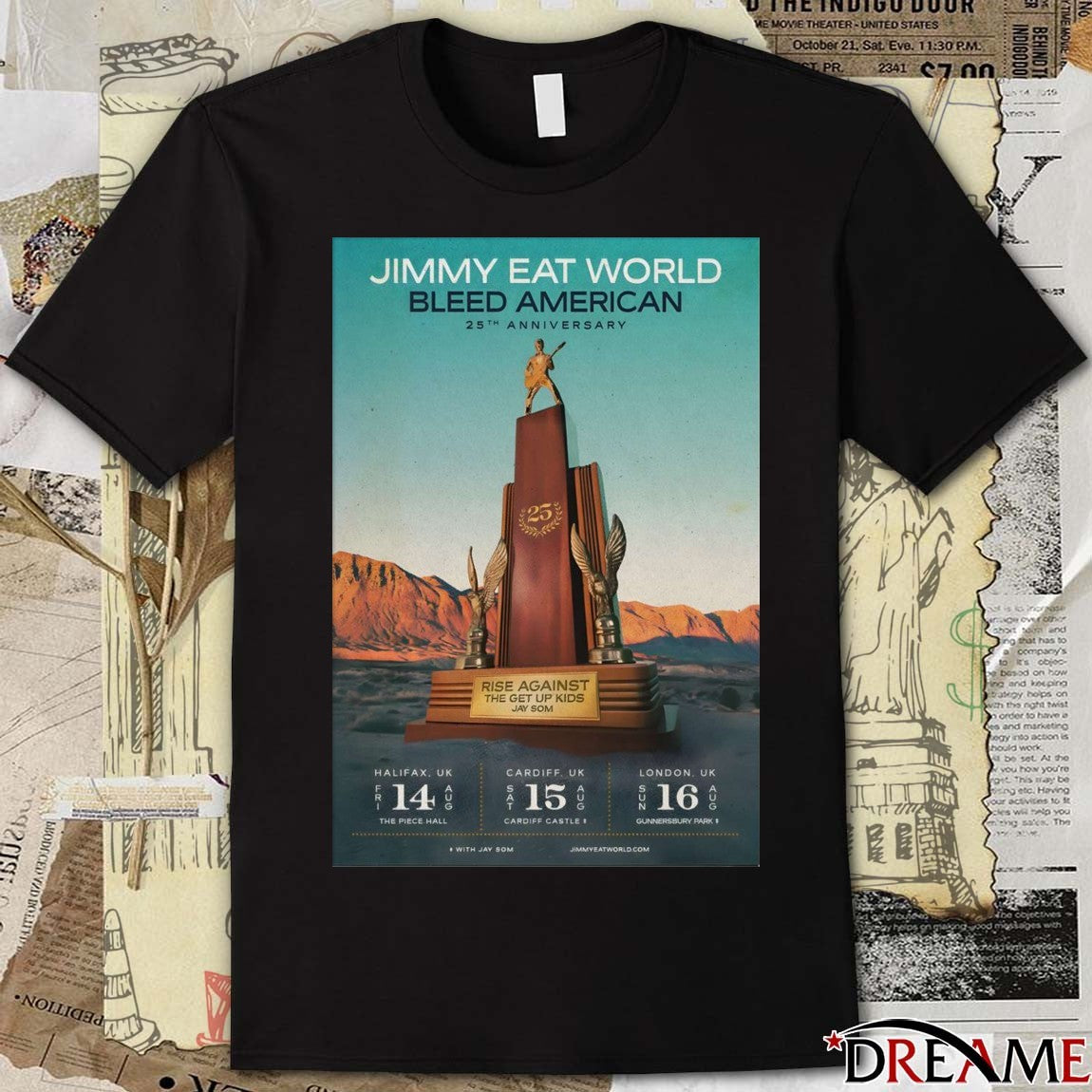 Poster Jimmy Eat World August 16 2026 Gunnersbury Park In London UK t-shirt