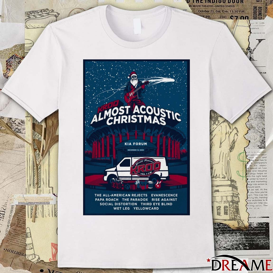 Poster KROQ Almost Acoustic Christmas In Los Angeles CA On December 13 2025 t-shirt