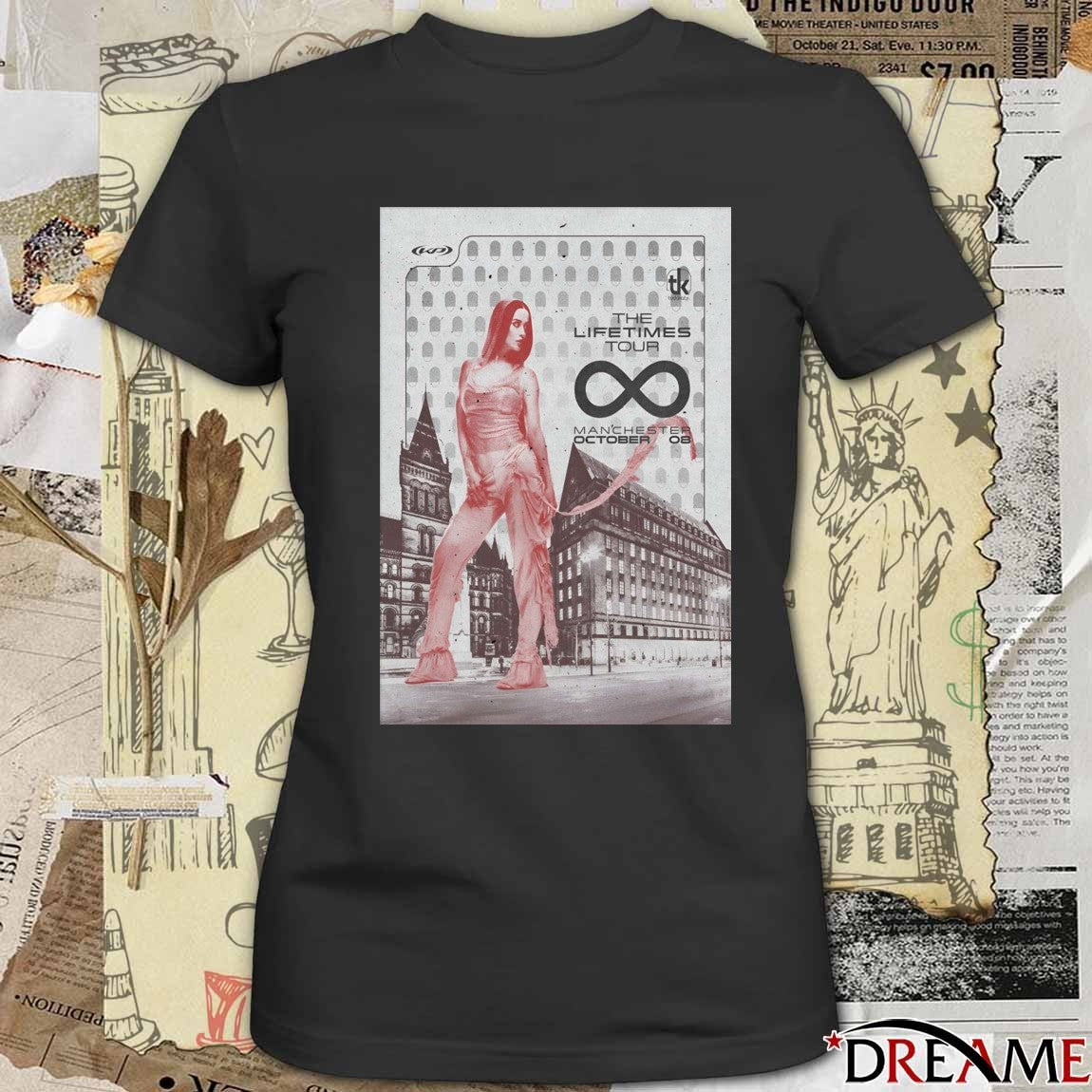Poster Katy Perry October 8 2025 The Lifetimes Tour Manchester UK-AO Arena t-shirt