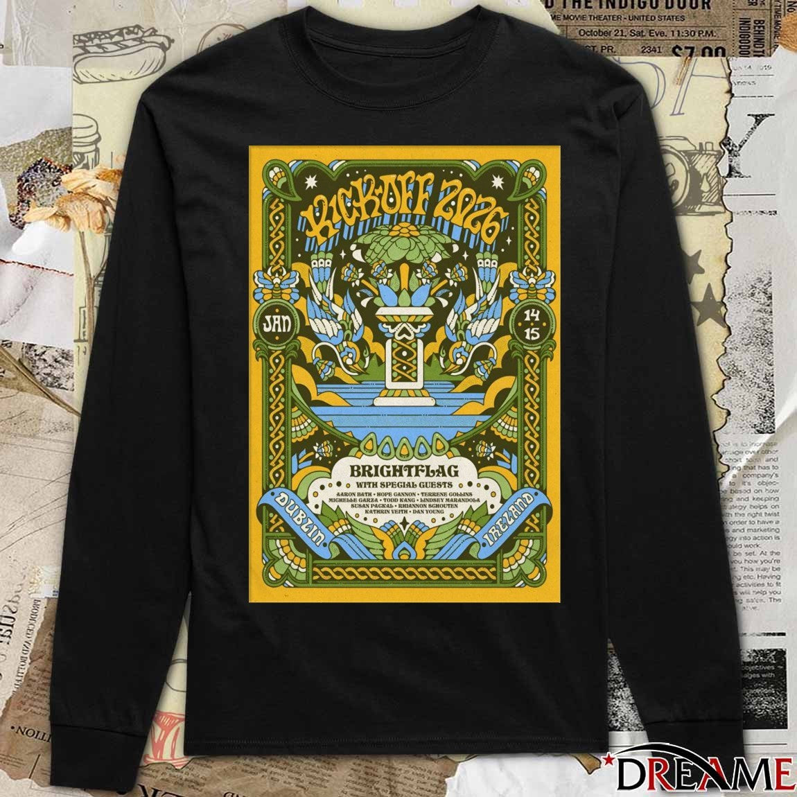 Poster Kickoff On January 14-15 2026 In Dublin Ireland t-shirt