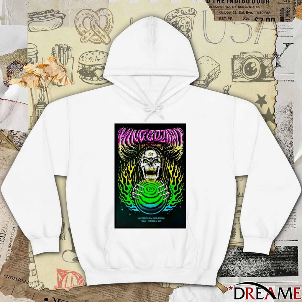 Poster King Gizzard And The Lizard Wizard October 31 2025 Manchester UK At Aviva Studios t-shirt