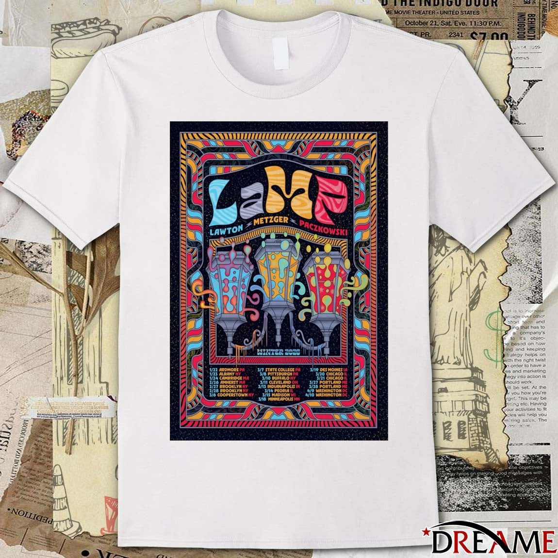 Poster Lamp 2026 Winter Tour Lawton Metzger Paczkowski t-shirt