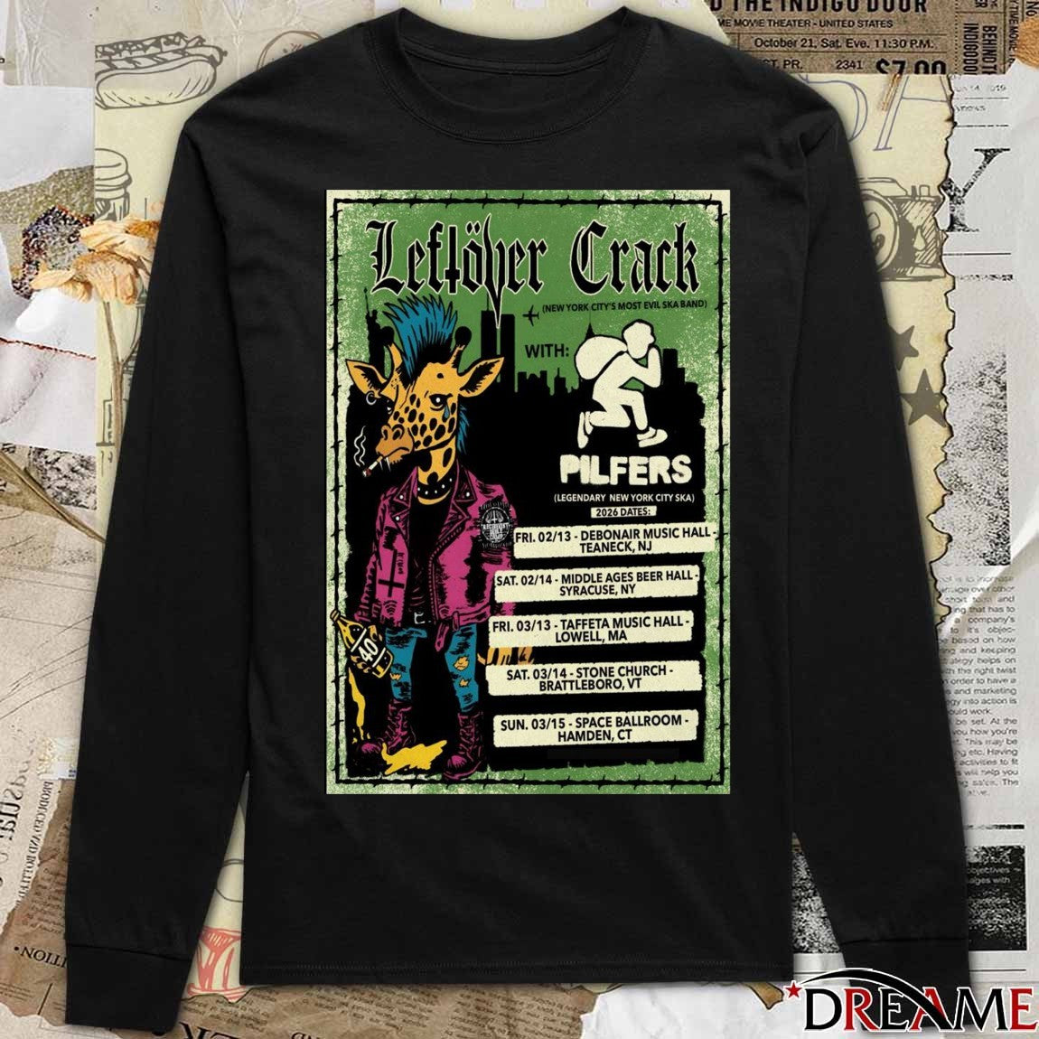 Poster Leftover Crack Northeast America 2026 February – March Tour t-shirt