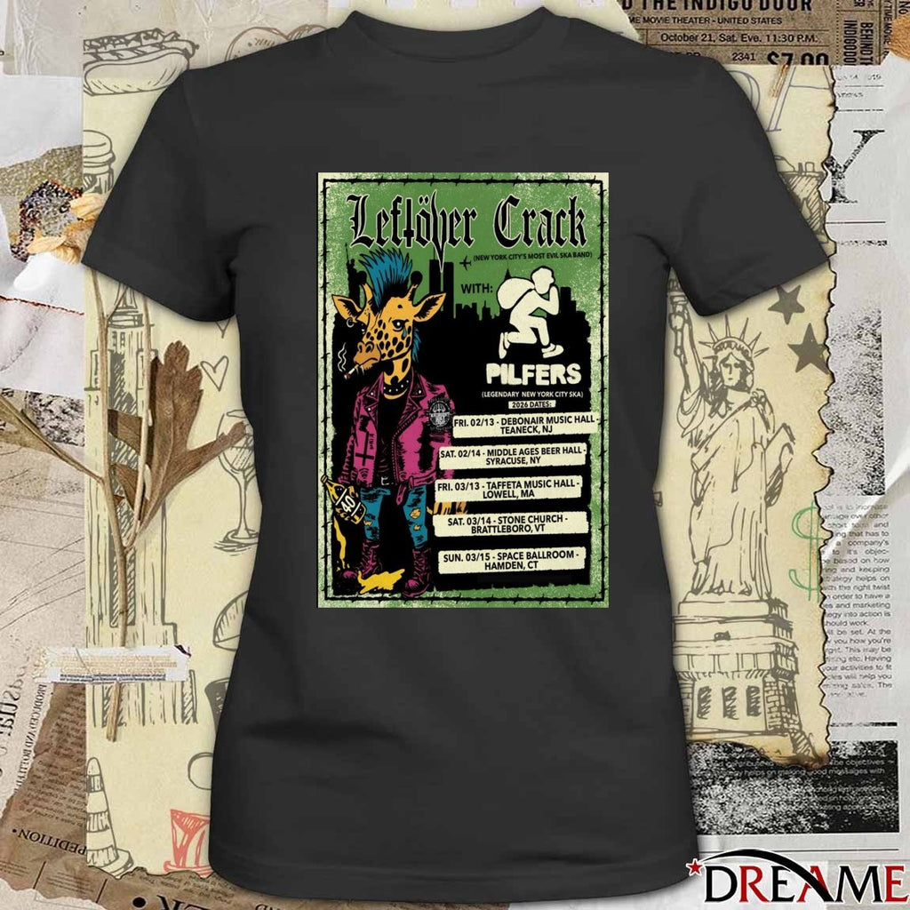 Poster Leftover Crack Northeast America 2026 February – March Tour t-shirt