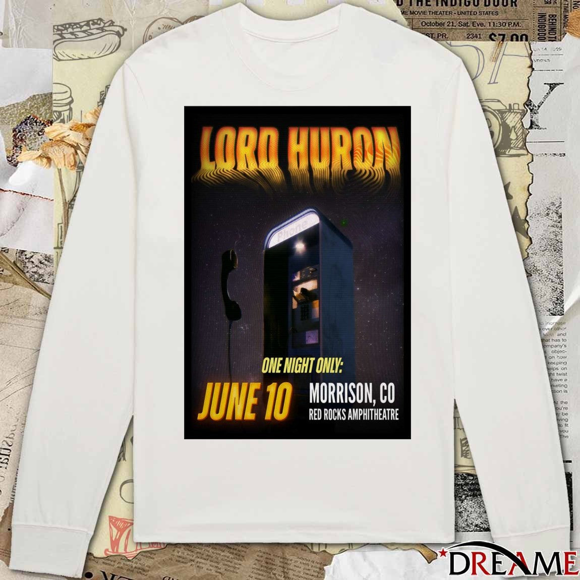 Poster Lord Huron June 10 2026 Red Rocks Amphitheatre Morrison CO t-shirt