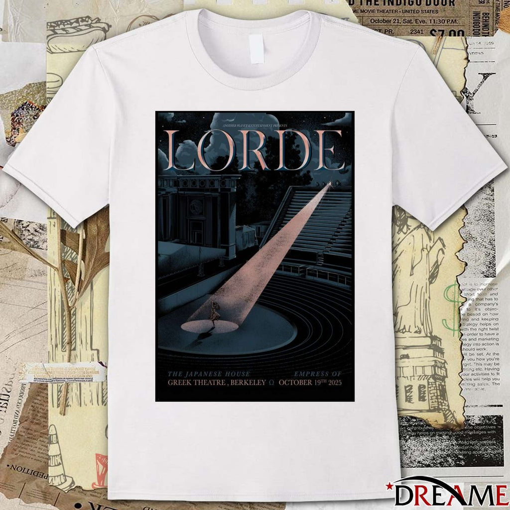 Poster Lorde October 19 2025 The Japanese House The Greek Theatre Show t-shirt