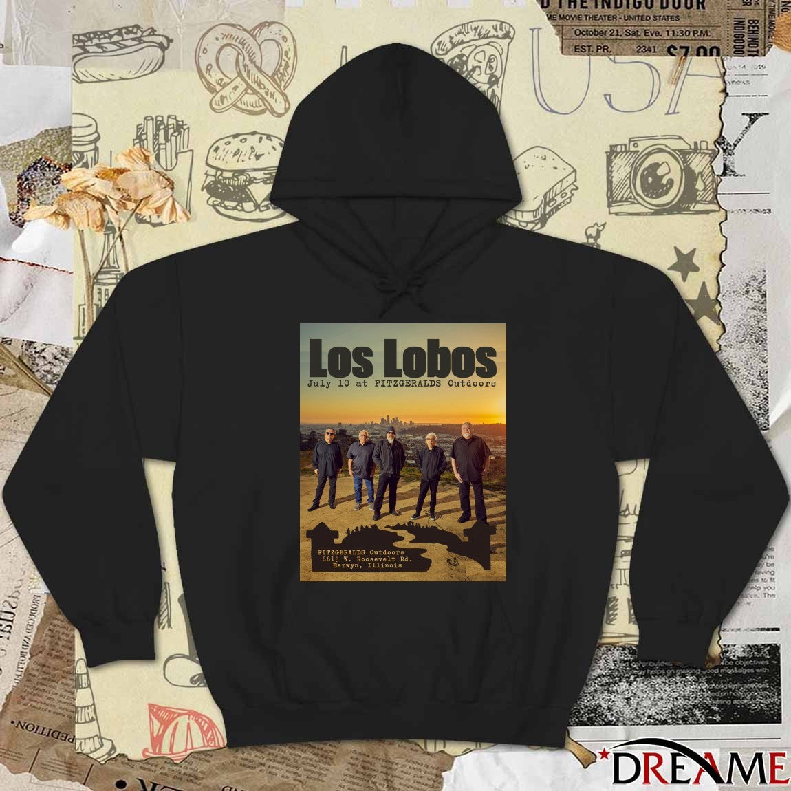 Poster Los Lobos Tour At Fitzgeralds Outdoors Berwyn IL July 10 2026 t-shirt