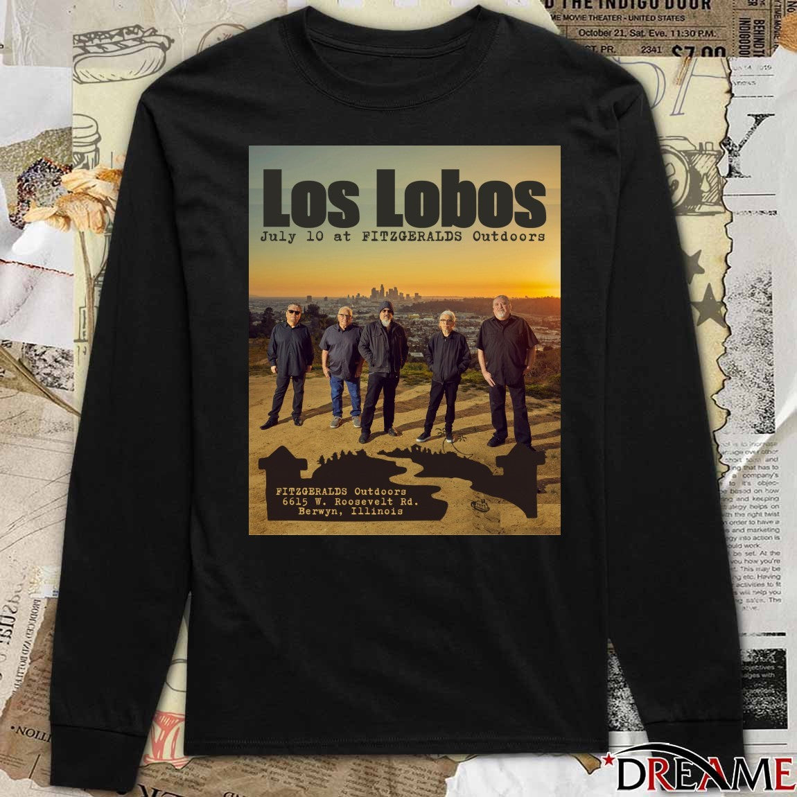 Poster Los Lobos Tour At Fitzgeralds Outdoors Berwyn IL July 10 2026 t-shirt