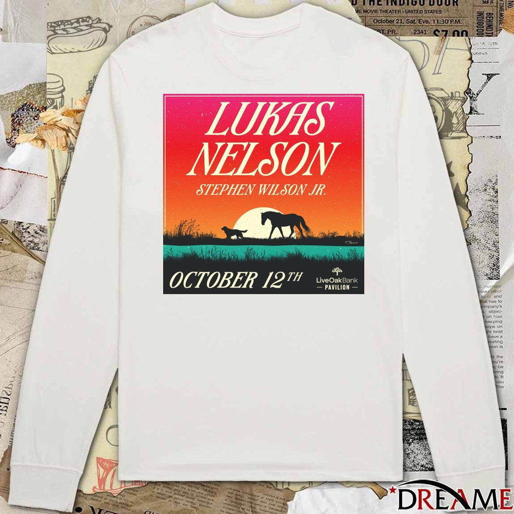 Poster Lukas Nelson Wilmington NC October 12 2025 Tour t-shirt