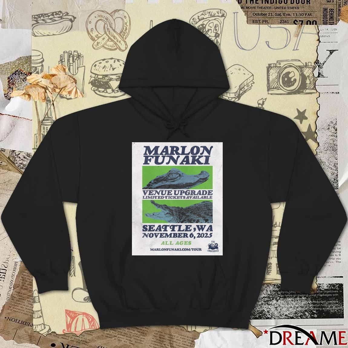 Poster Marlon Funaki November 6 2025 Seattle WA Madame Lou’s Show t-shirt