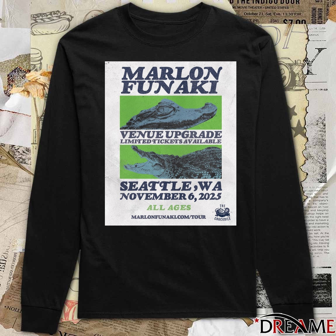 Poster Marlon Funaki November 6 2025 Seattle WA Madame Lou’s Show t-shirt