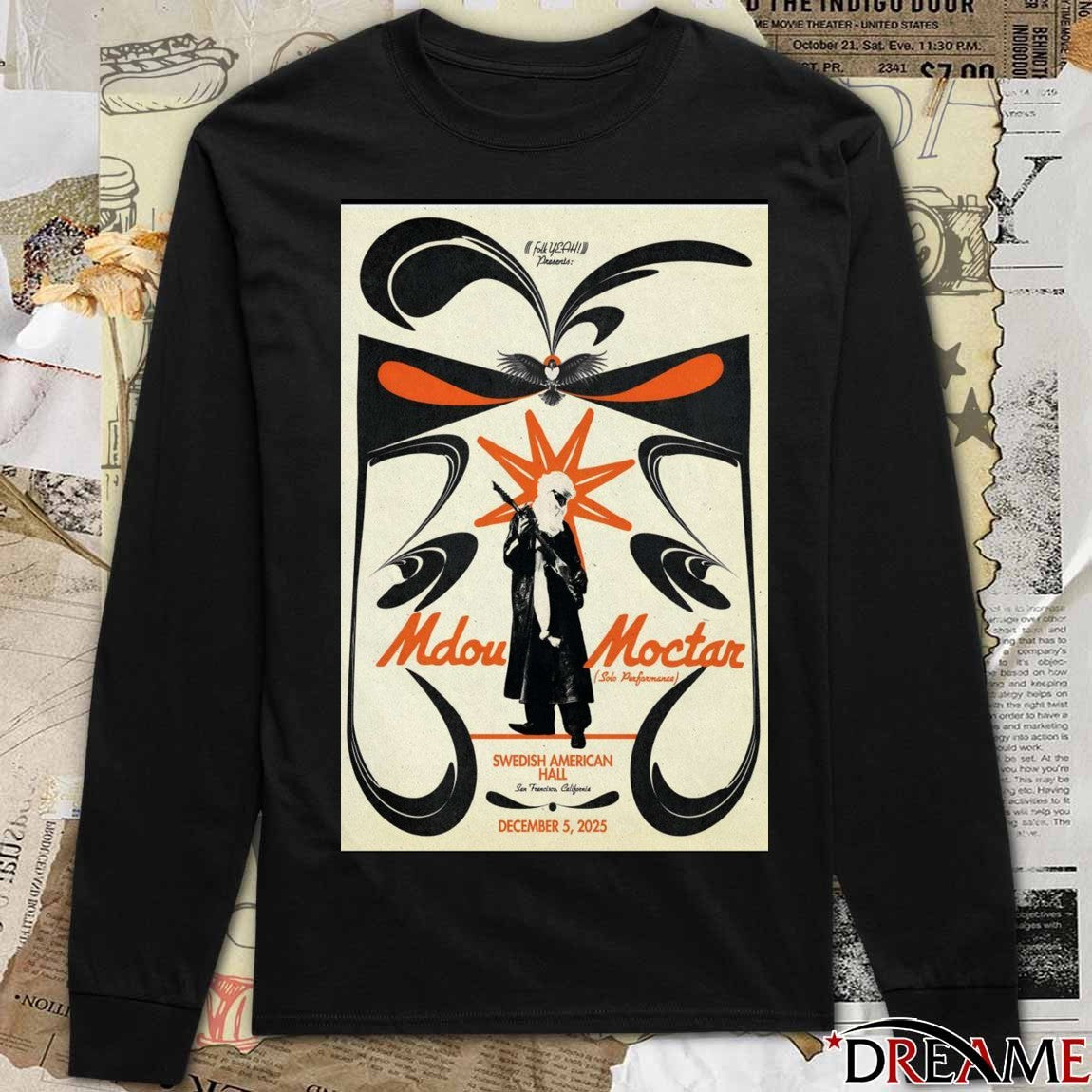 Poster Mdou Moctar December 5 2025 Swedish American Hall Event t-shirt