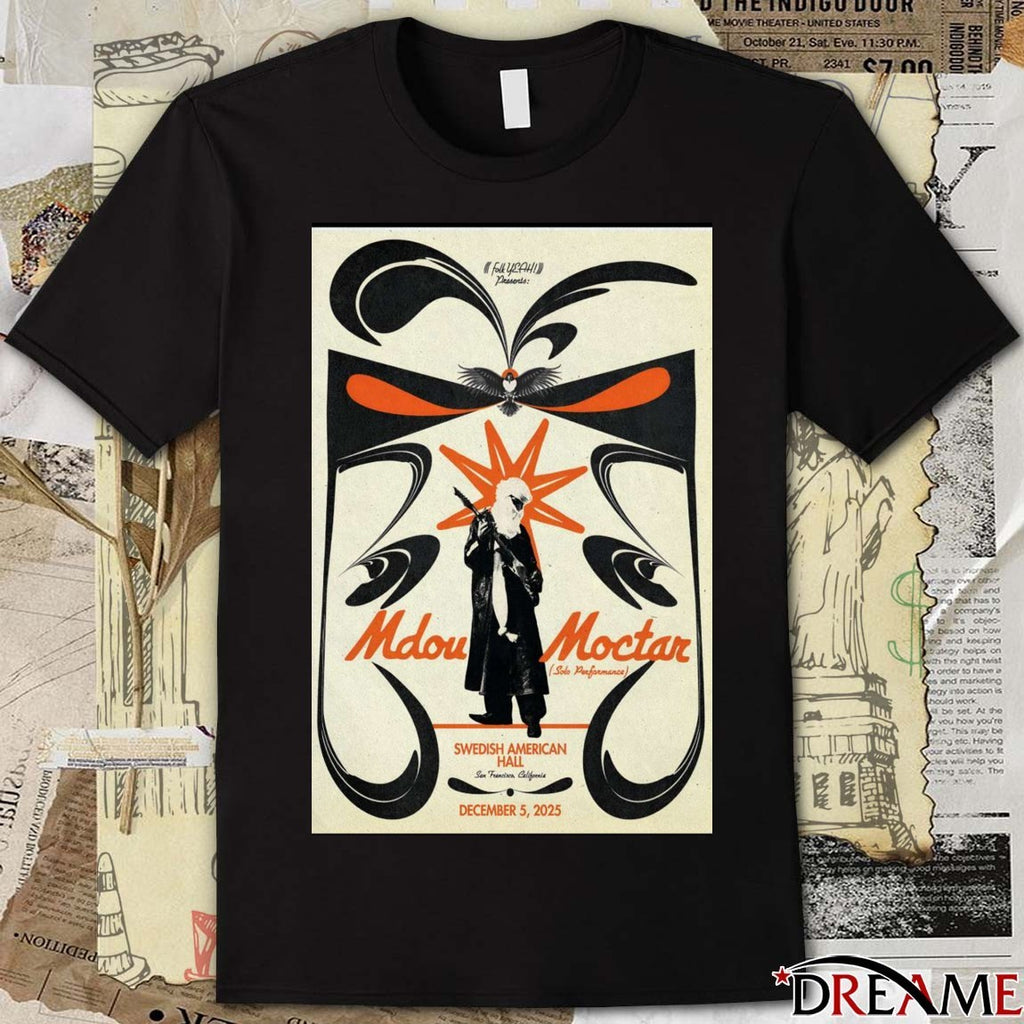 Poster Mdou Moctar December 5 2025 Swedish American Hall Event t-shirt