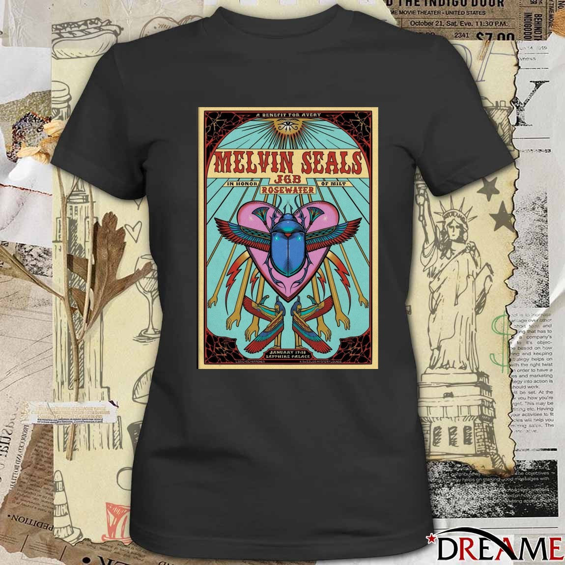 Poster Melvin Seals And JGB January 17-18 2026 Blue Lake CA Sapphire Palace t-shirt