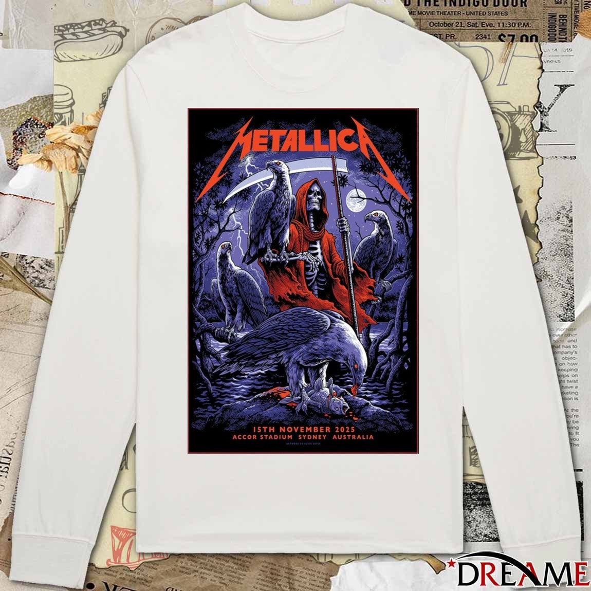 Poster Metallica November 15 2025 Accor Stadium Sydney Olympic Park AU t-shirt