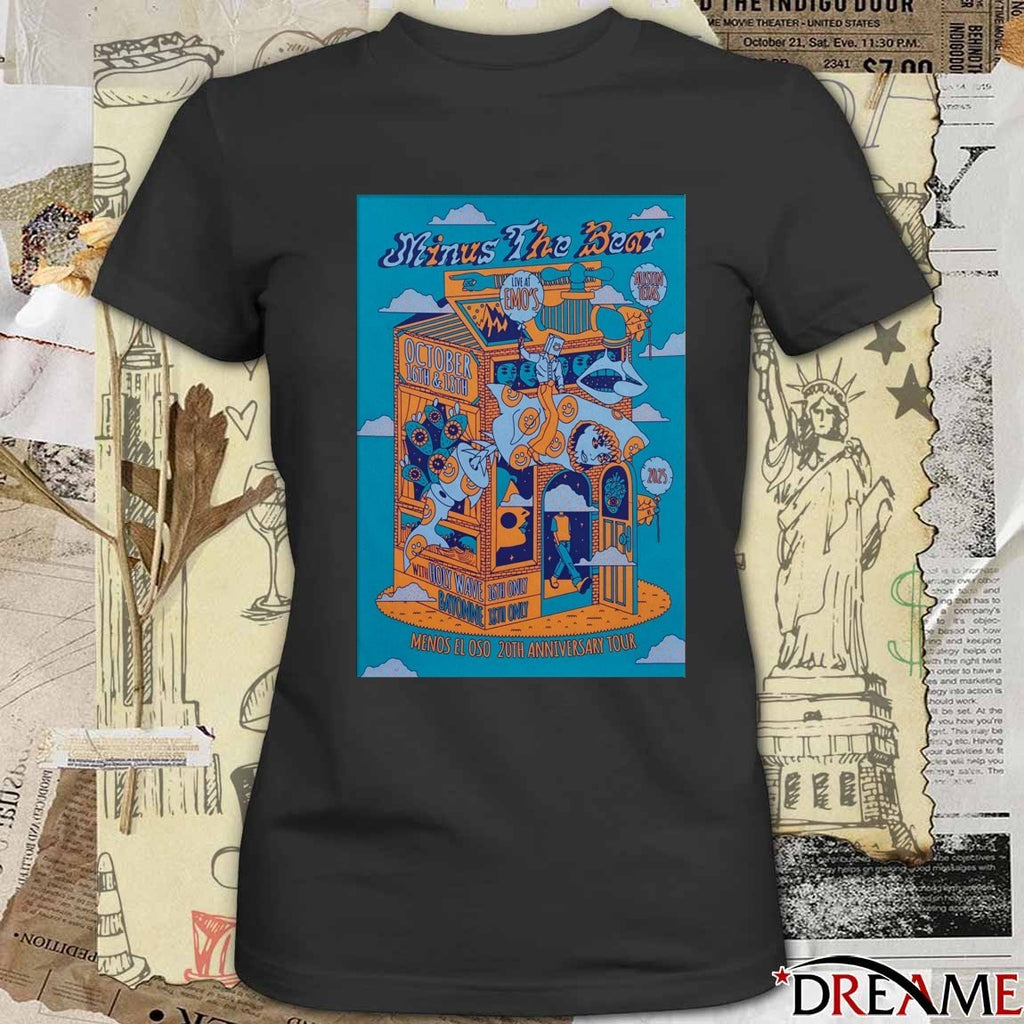 Poster Minus The Bear 20th Anniversary Tour October 16 – 18 2025 Austin Event t-shirt