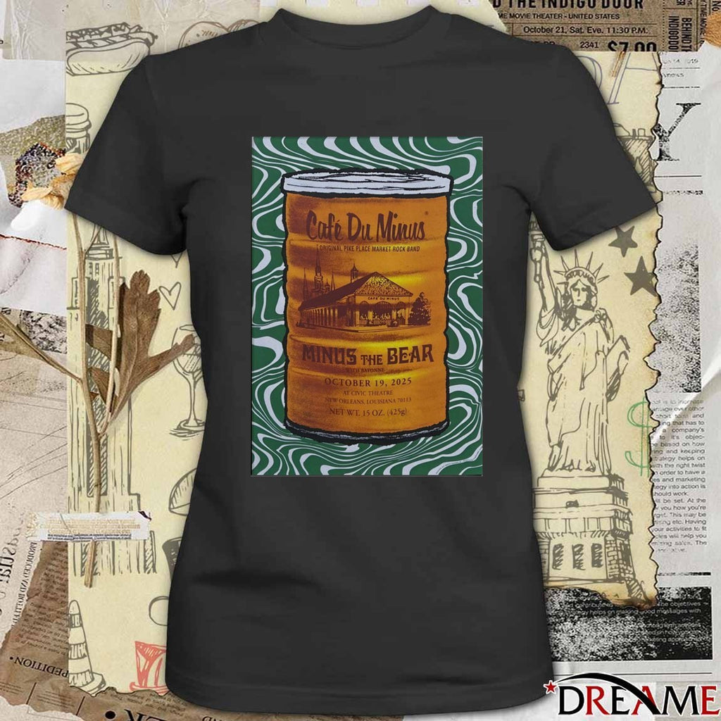 Poster Minus The Bear October 19 2025 Civic Theatre in New Orleans LA t-shirt