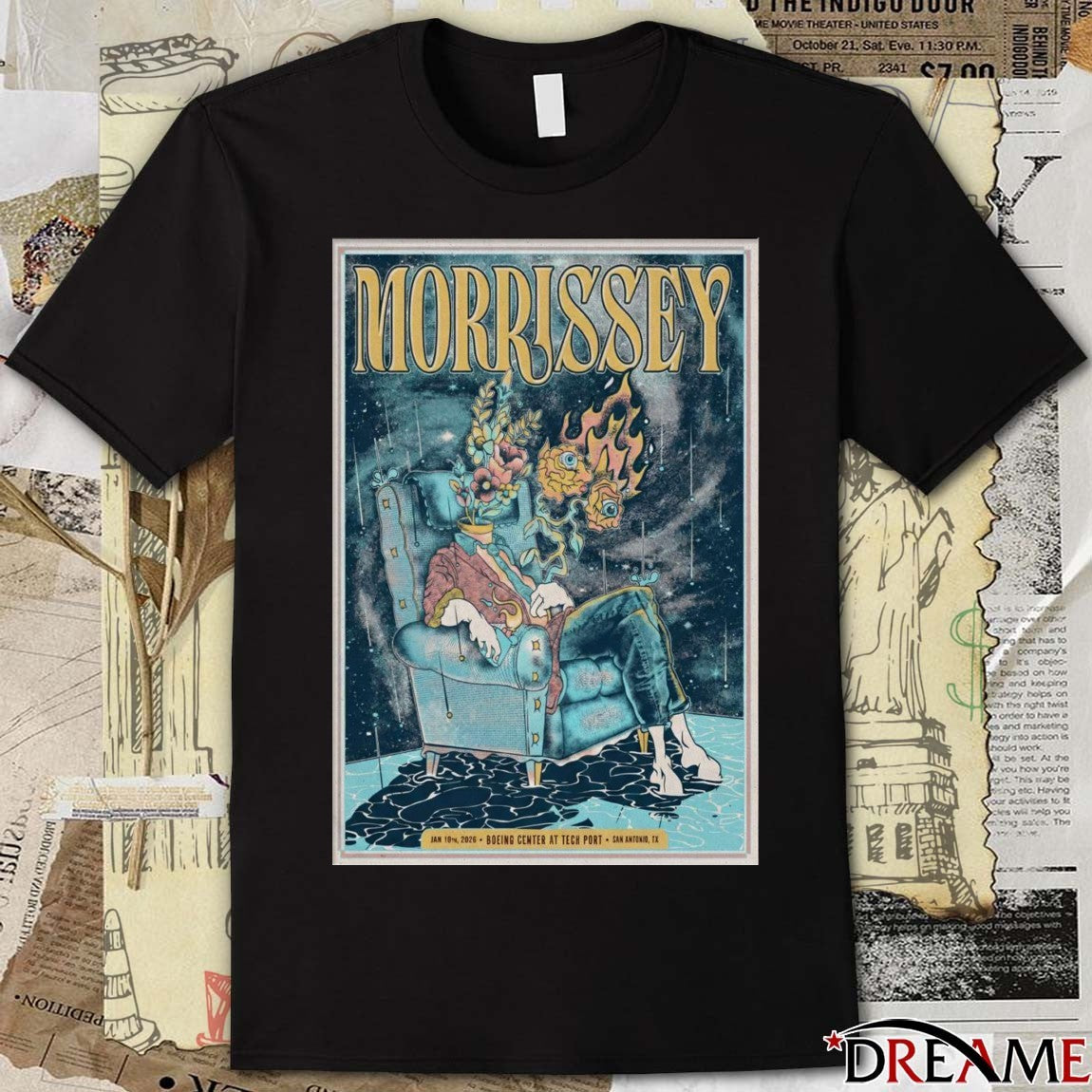 Poster Morrissey 10 January 2026 San Antonio, TX Tour t-shirt