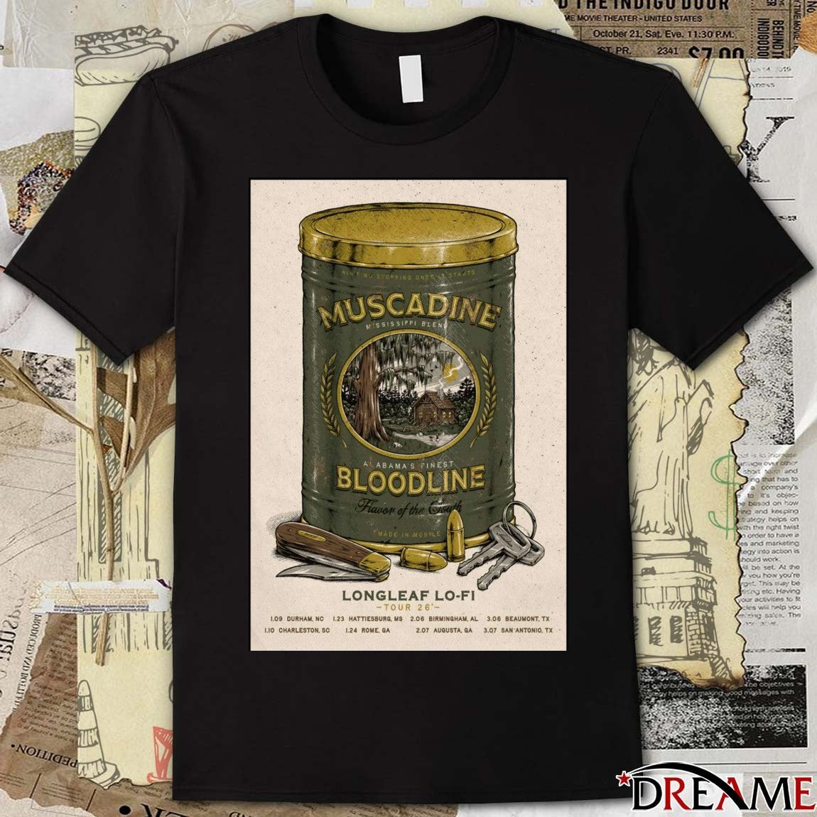 Poster Muscadine Alabama’s Finest Bloodline Longleaf Lo-Fi 2026 Shows t-shirt