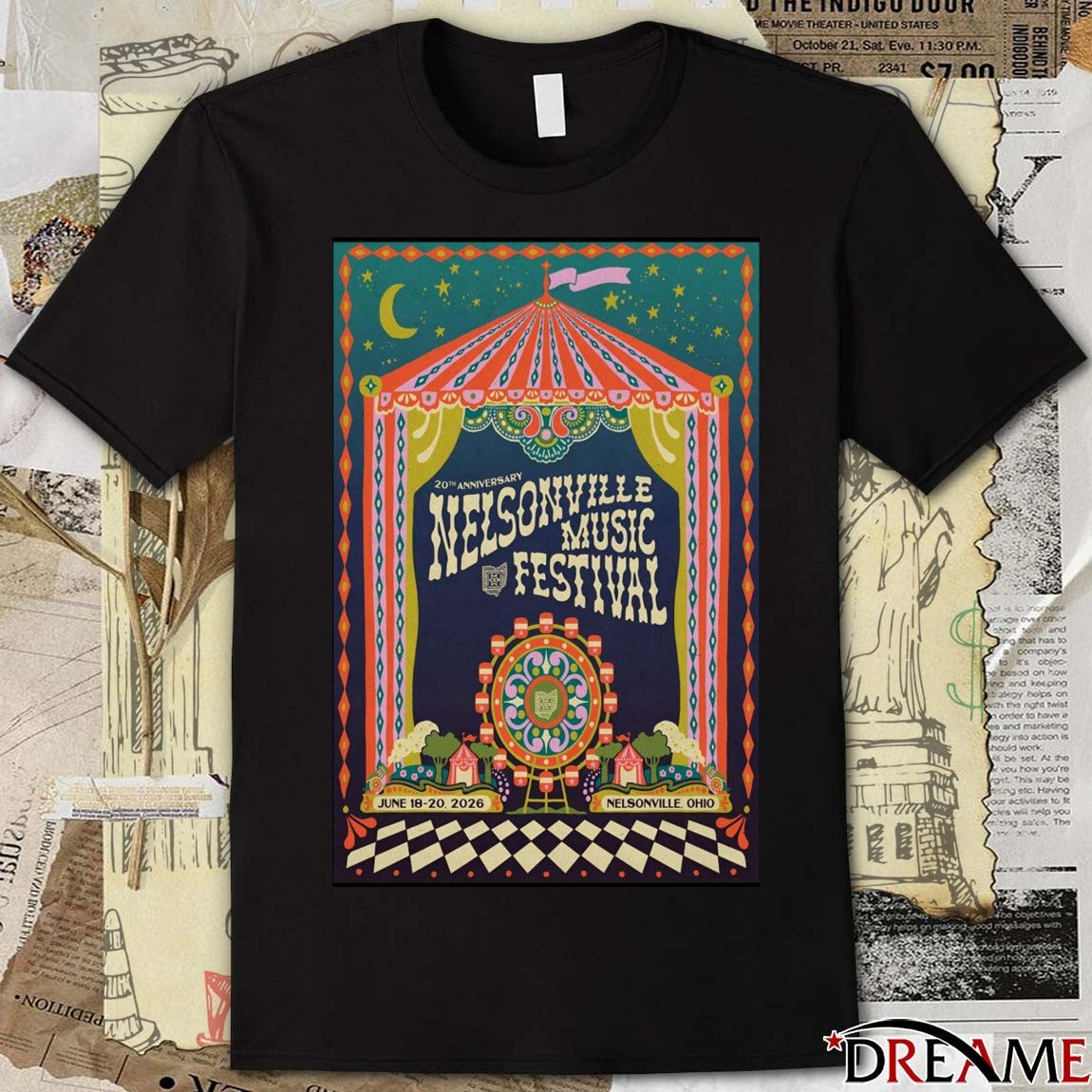 Poster Nelsonville Music Festival Nelsonville OH June 18-20 2026 t-shirt