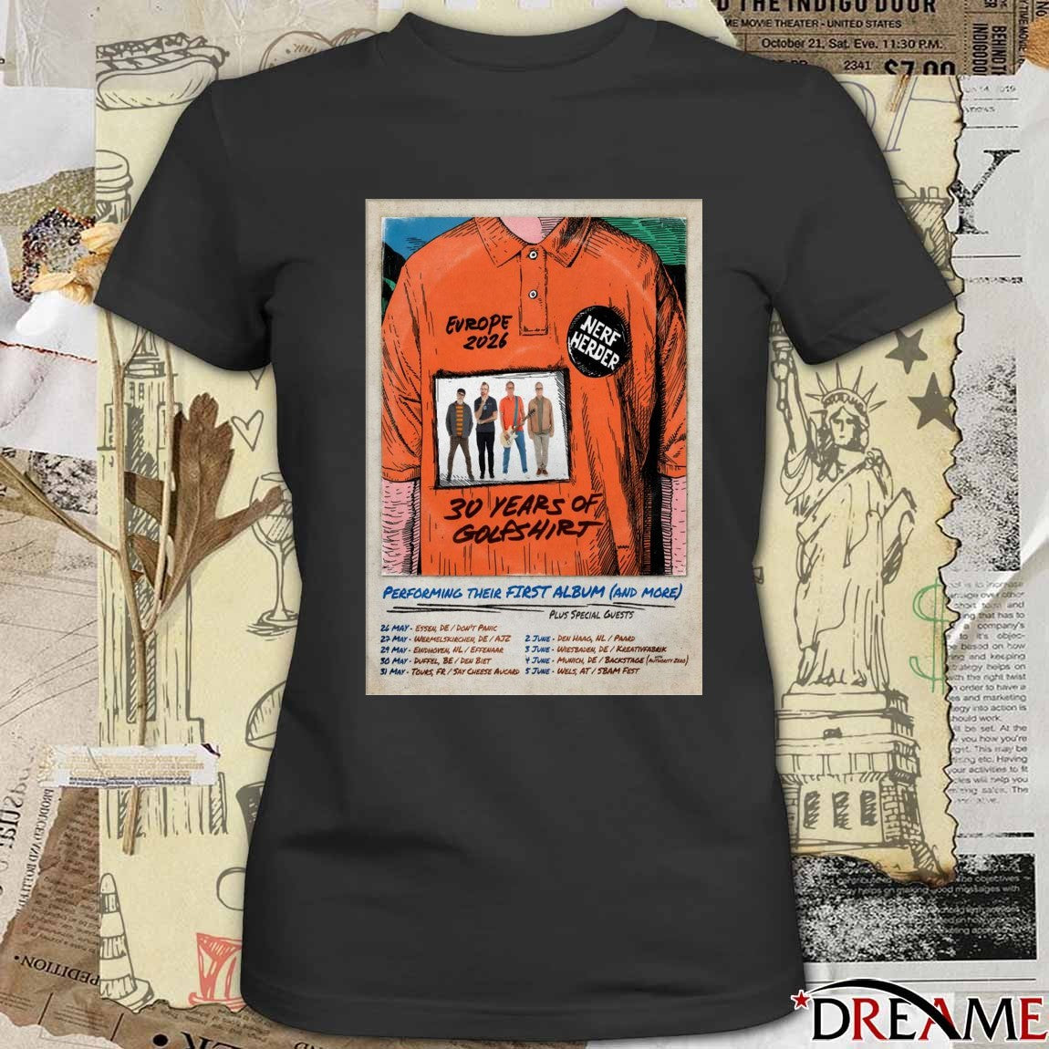 Poster Nerf Herder Europe 2026 Tour Performing Their First Album t-shirt