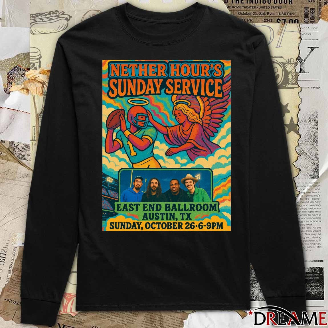 Poster Nether Hour’s Sunday Service East End Ballroom Austin TX October 26 2025 t-shirt