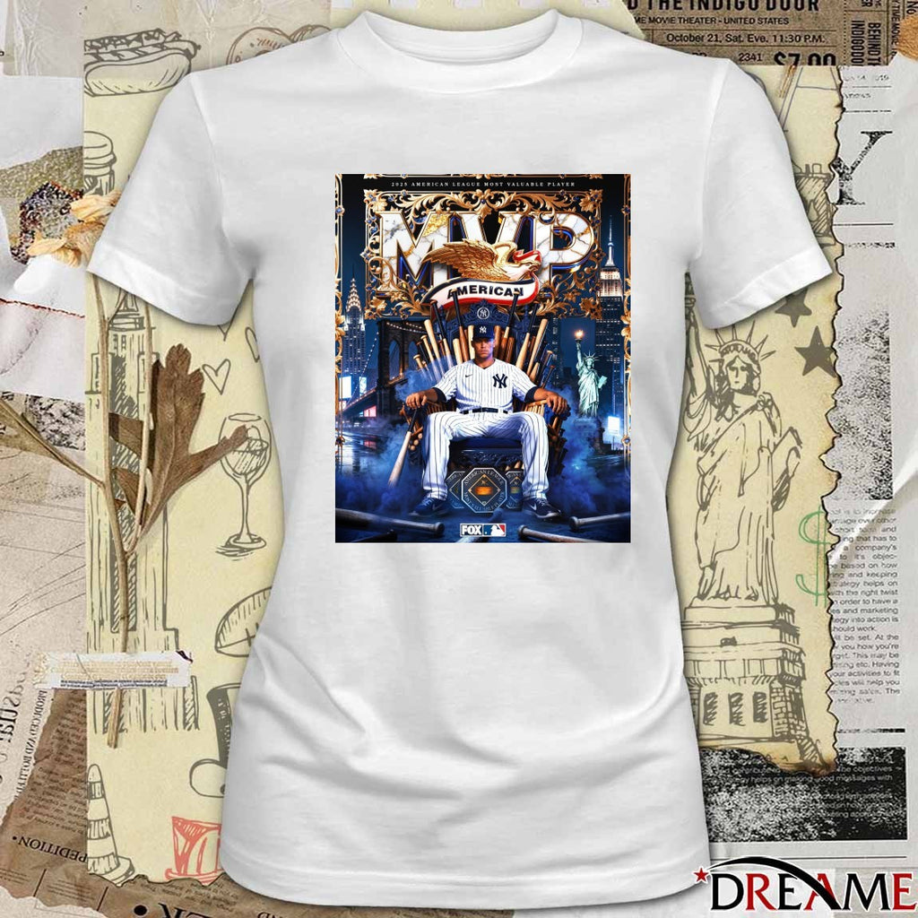 Poster New York Yankees Aaron Judge 2025 National League Most Valuable Player Award t-shirt