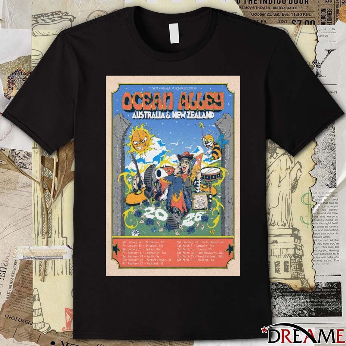 Poster Ocean Alley Tour Australia And New Zealand January – March 2026 t-shirt