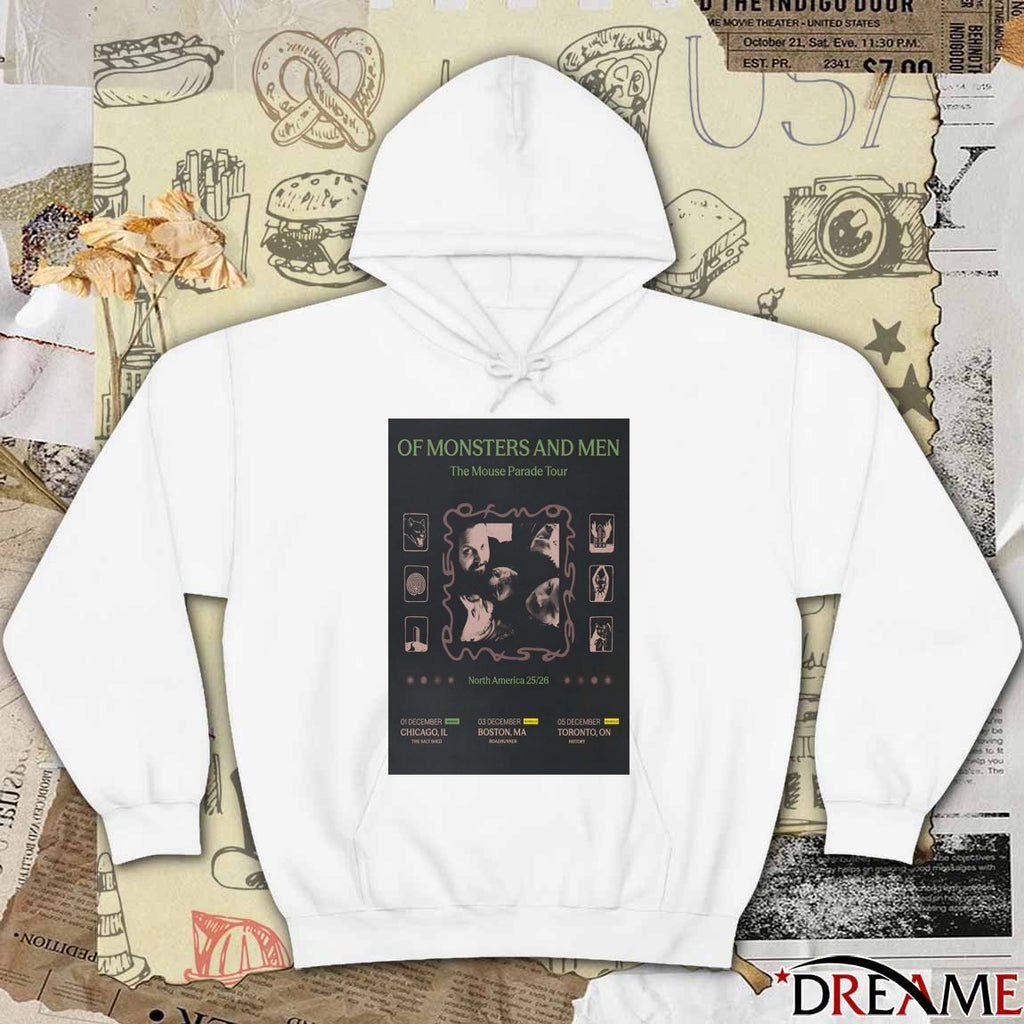 Poster Of Monsters And Men The Mouse Parade 2025 December 1 – 05 Tour North America t-shirt