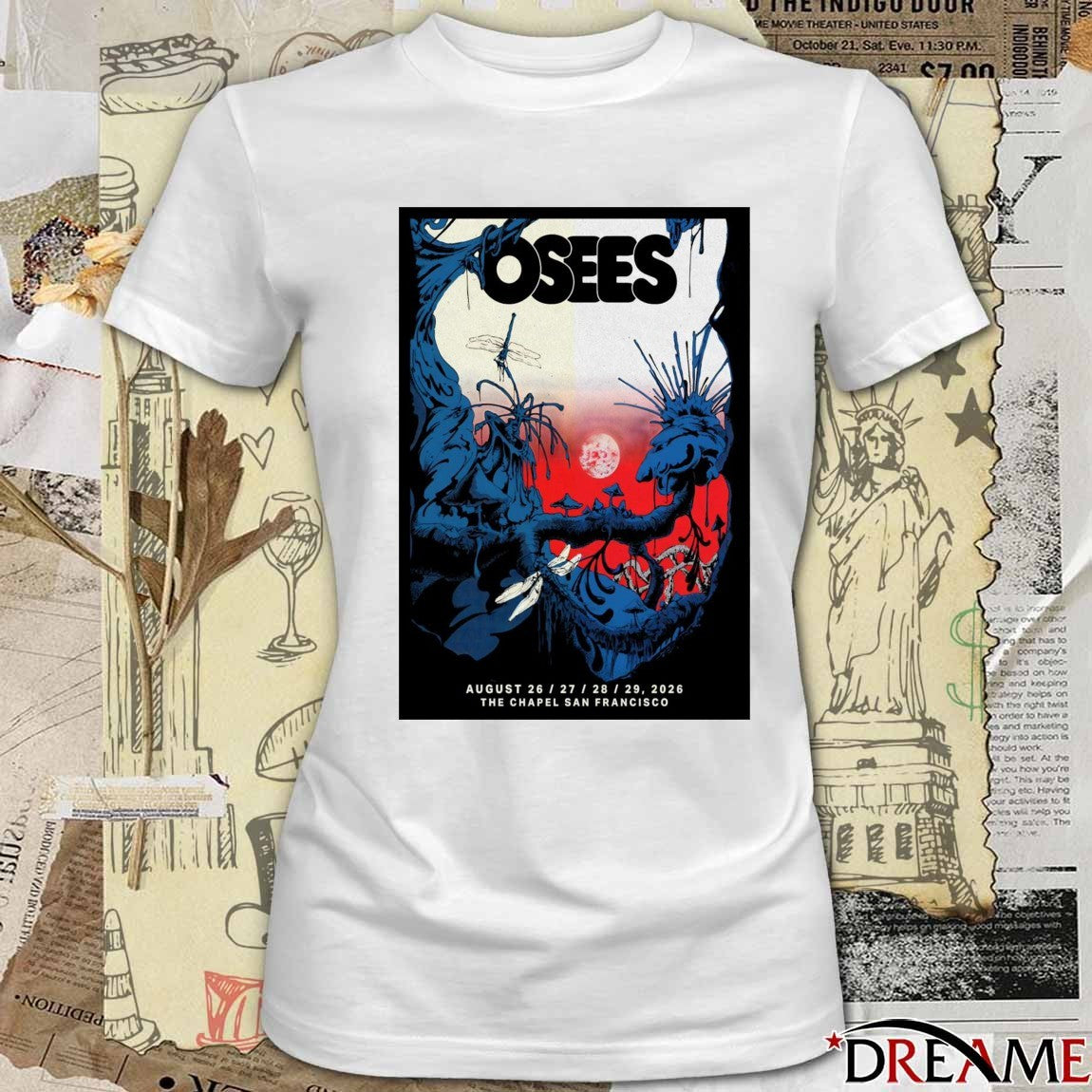 Poster Osees August 26-29 2026 The Chapel In San Francisco CA t-shirt